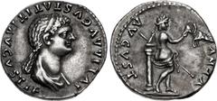 Roman Imperial Julia Titi. Augusta, AD 79-90/1. AR Denarius (18mm, 3.51 g, 6h). Rome mint. Struck under Titus, AD 80-81. Diademed and draped bust right; hair in long plait / Venus, seen half from behi
