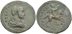CILICIA, Tarsus. Volusian. AD 251-253. Æ 29mm (9.92 g, 5h). Laureate, draped, and cuirassed bust right, seen from behind / Emperor, armed raised, on horseback galloping right. SNG Levante 1178 (this c