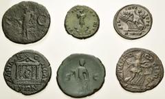 Large Lots ROMAN. Provincial-Imperial. Lot of six (6) mostly bronze issues. Includes: PROVINCIAL: Moesia Inferior, Marcianopolis. Gordian III // Thrace, Hadrianopolis. Gordian III. Æ // IMPERIAL: Agri