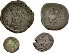 Large Lots ROMAN. Imperial. Lot of four (4) bronze issues. Includes: Julia Mamaea. Æ Sestertius // Herennia Etruscilla. Æ Sestertius // Divus Claudius II. Æ Quarter Follis // Quintillius. Antoninianus