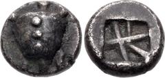 Greek ISLANDS off ATTICA, Aegina. Circa 480-457 BC. AR Obol (9mm, 1.00 g). Contemporary imitation. Sea turtle, head in profile, with trefoil collar and 'T-back' design on shell / Large square incuse w