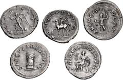 Large Lots ROMAN. Imperial. Lot of five (5) AR Antoniniani. Includes: Philip I // Philip II // Trajan Decius (2) // Herennius Etruscus. About VF to VF. LOT SOLD AS IS, NO RETURNS. Five (5) coins in lo