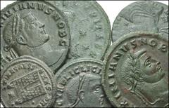 ROMAN. Imperial. Æ from Maximianus to Julian II. Includes: Maximianus. Follis // Galerius. Follis // Licinius I. Follis // Constantine II. Follis // Vetranio. Centenionalis // Julian II. Æ 29mm. Fair 