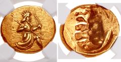 Greek PERSIA, Alexandrine Empire. temp. Stamenes – Seleukos. Satraps of Babylon, circa 328-311 BC. AV Double Daric (21mm, 16.62 g). Imitating Achaemenid type. Persian king or hero, wearing kidaris and