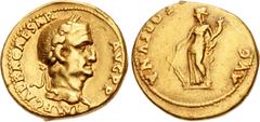 Roman Imperial Galba. AD 68-69. AV Aureus (18mm, 7.14 g, 6h). Posthumous issue. Lugdunum (Lyon) mint. Struck under Vespasian, AD 70-71. IMP GALBA CAESAR AVG P P, laureate head right, globe at point of