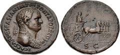 Roman Imperial Titus. As Caesar, AD 69-79. Æ Sestertius (34.5mm, 25.41 g, 6h). "Judaea Capta" commemorative. Rome mint. Struck under Vespasian, July-December AD 72. T CAESAR VESPASIAN IMP III PON TR P