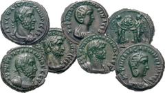 Roman Imperial Collection of 24 Alexandrian Potin Tetradrachms of Gallienus and Salonina. AD 253-268. . Includes the following rulers and RYs: Gallienus: RY 9 (2 coins) // RY 10 (3 coins) // RY 11 (1 
