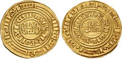 Early Medieval & Islamic CRUSADERS, Latin Kingdom of Jerusalem. Imitation Bezants. 11th-12th centuries. AV Bezant (23mm, 3.59 g, 3h). Imitating a dinar of the Fatimid caliph al-Amir. Acre mint. Second