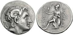 KINGS of THRACE. Lysimachos. 305-281 BC. AR Tetradrachm (17.22 g, 10h). Amphipolis mint. Struck circa 288-281 BC. Diademed head of the deified Alexander right, with horn of Ammon / Athena Nikephoros s