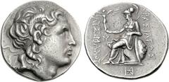 KINGS of THRACE. Lysimachos. 305-281 BC. AR Tetradrachm (17.18 g, 2h). Amphipolis mint. Struck circa 288-281 BC. Diademed head of the deified Alexander right, with horn of Ammon / Athena Nikephoros se