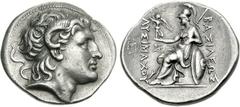 KINGS of THRACE. Lysimachos. 305-281 BC. AR Tetradrachm (17.14 g, 12h). Pella mint. Struck circa 286-281 BC. Diademed head of the deified Alexander right, with horn of Ammon / Athena Nikephoros seated