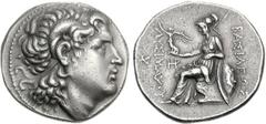 KINGS of THRACE. Lysimachos. 305-281 BC. AR Tetradrachm (17.20 g, 12h). Pella mint. Struck circa 286-281 BC. Diademed head of the deified Alexander right, with horn of Ammon / Athena Nikephoros seated