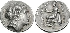 KINGS of THRACE. Lysimachos. 305-281 BC. AR Tetradrachm (17.05 g, 12h). Pella mint. Struck circa 286-281 BC. Diademed head of the deified Alexander right, with horn of Ammon / Athena Nikephoros seated