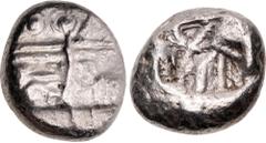 Greek LYCIA, Phaselis. Circa 550-530/20 BC. AR Stater (17.5mm, 11.06 g). Prow of galley right, terminating in a boar's forepart / Rough incuse square with irregular interior lines. Heipp-Tamer Series 
