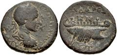 SYRIA, Decapolis. Gadara . Gordian III. AD 238-244. Æ 25mm (11.34 g, 12h). Dated CY 303 (AD 240/1). Laureate, draped, and cuirassed bust right / Galley right; ΓT (date) in exergue. Rosenberger 90; Spi