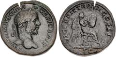 Roman Britain Geta. AD 209-212. Æ Sestertius (31mm, 26.40 g). Laureate head right / VICT BRIT TR P IIII COS II, S C across field, Victory seated right, inscribing shield. RIC IV 172a; S. 7269. Green-b