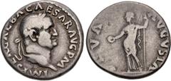 Roman Imperial Galba. AD 68-69. AR Denarius (18mm, 3.26 g, 6h). Rome mint. Laureate head right / Livia standing left, holding patera and scepter. RIC I 224; RSC 58. Good Fine, lightly toned. From the 
