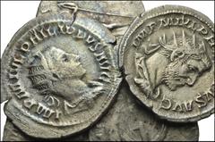 ROMAN. Imperial. AR from Philip I to Diva Mariniana. Includes: all antoniniani. PHILIP I. Radiate and draped bust right / Aequitas standing left holding scales and cornucopia // PHILIP II. Radiate and