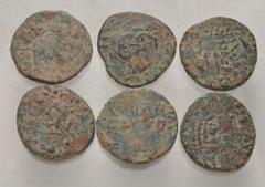 Large Lots ORIENTAL GREEK. Elymais. Lot of six (6) Æ Tetradrachms. All coins: Uncertain early Arsakid kings. Average Fine, deposits and encrustations. LOT SOLD AS IS, NO RETURNS. Six (6) coins in lot.