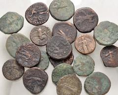 Large Lots CENTRAL ASIAN. Miscellaneous. Lot of twenty-one (21) Indo-Skythian and Kushan tetradrachms. Includes: various types and rulers. Average Near Fine. LOT SOLD AS IS, NO RETURNS. Twenty-one (21