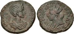 Roman Provincial CILICIA, Elaeusa-Sebaste. Tranquillina. Augusta, AD 241-244. Æ (34mm, 24.88 g, 6h). Diademed and draped bust right / Turreted, veiled, and draped bust of Tyche left. SNG BN 1176; RPC 