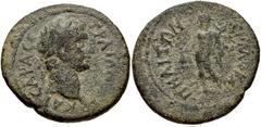 LYDIA, Hermocapelia. Trajan. AD 98-117. Æ 21mm (4.53 g, 1h). Laureate head right / Hermes standing left, holding purse and kerykeion. SNG von Aulock 8226. Near VF, green patina. From the D. Alighieri 