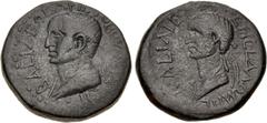 Greek KINGS of ARMENIA MINOR. Aristoboulos, with Salome. AD 54-92. Æ (21.5mm, 7.58 g, 12h). Dated RY 13 (AD 66/7). BACIΛEΩC APICTOBOVΛ[OV ET] IΓ•, diademed and draped bust of Aristobulus left / BACIΛI