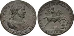 Roman Provincial MYSIA, Pergamum. Geta. AD 209-211. Æ Medallion (43mm, 48.62 g, 12h). Menogenes the Younger, strategos for the second time. Struck AD 211. · AVTOKPA · KAI · ΠΟΠΛΙOC · CЄΠTI · ΓЄTAC ·, 