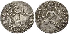 BULGARIA, Second Empire. Ivan Sracimir. 1356–1397. AR Grosh (19mm, 0.94 g, 4h). Vidin mint. Half-length facing bust of Christ standing facing before seat, raising hands in benediction, IC XC and monog