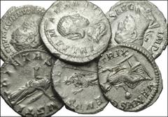 ROMAN. Imperial. AR from Macrinus to Gordian III. Includes: all denarii. Macrinus. Salus seated left // Julia Paula. Venus seated left // Julia Maesa. Felicitas standing left // Julia Soaemias. Venus 