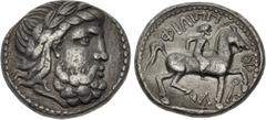 Celtic EASTERN EUROPE, Imitations of Philip II of Macedon. Early 3rd century BC. AR Tetradrachm (24.5mm, 13.79 g, 7h). 'Siegesreiter" type; an early imitation of Philip II, copying an issue of Amphipo