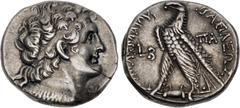 Ptolemaic Coins from the Ken Bressett Collection PTOLEMAIC KINGS of EGYPT. Kleopatra III & Ptolemy IX Soter II (Lathyros). 117/6-108/7 BC. AR Tetradrachm (26mm, 14.37 g, 11h). Alexandreia mint. Dated 