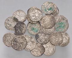 Large Lots WORLD. Bulgaria. Lot of twenty-three (23) AR Groš of Ivan Sračimir . All coins: Half-length facing bust of Christ Pantocrator / Ivan Sračimir enthroned facing, holding lis-tipped scepter an