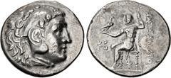 Greek LYCIA, Phaselis. Circa 218/7-186/5 BC. AR Tetradrachm (31mm, 16.00 g, 12h). In the name and types of Alexander III of Macedon. Dated CY 22 (197/6 BC). Head of Herakles right, wearing lion skin; 