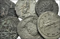 ROMAN. Imperial. AR & Æ from Trajan to Valens. Includes: Trajan. Denarius // Marcus Aurelius. Denarius // Caracalla. Denarius // Gordian III. Denarius // Valerian. Antoninianus // Postumus. Antoninian
