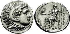 KINGS of MACEDON. temp. Philip III – Kassander. 323-315 BC. AR Tetradrachm (17.19 g, 3h). In the name and types of Alexander III. Pella mint. Head of Herakles right, wearing lion skin / AΛEΞANΔPOY, Ze