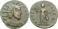 Festival of Isis. Mid 4th century AD. Æ 18mm (2.61 g, 12h). Rome mint. DEO SE RADIPI (sic), radiate and draped bust of Serapis right, wearing modius / VOTA P VBLICA, Isis advancing left, holding sistr