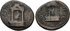 Roman Provincial JUDAEA, Roman Administration. Diva Poppaea and Diva Claudia. Died AD 65 and AD 63. Æ 3 Units (21mm, 5.46 g, 11h). Caesarea Panias (Caesarea Philippi) mint. Struck 65-68 CE. Distyle te