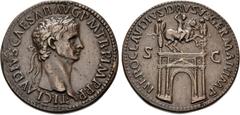 World Medals ANCIENT THEMES. Claudius. AD 41-54. Cast Æ "Sestertius" (36mm, 17.95 g, 6h). Paduan type. Early cast after Giovanni da Cavino, 1500-1570. TI. CLAVDIVS CAESAR AVG P M TR P. IMP. P. P., lau