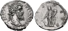 Roman Imperial Didius Julianus. AD 193. AR Denarius (18mm, 3.41 g, 6h). Rome mint. Laureate head right / Fortuna standing left, holding rudder on globe and cornucopia. RIC IV 2; RSC 10. Slightly doubl