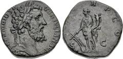 Roman Imperial Didius Julianus. AD 193. Æ Sestertius (26mm, 17.76 g, 11h). Rome mint. Laureate head right / Fortuna standing left, holding rudder set on globe and cornucopia. RIC IV 15; Woodward, Didi