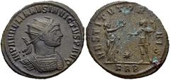Aurelian. AD 270-275. Antoninianus (22mm, 4.28 g, 12h). Serdica mint, 2nd officina. 8th emission, 1st phase, November AD 274-September 275. IMP AVRELIANVS INVICTVS P AVG, radiate and cuirassed bust ri