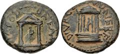 Roman Provincial JUDAEA, Roman Administration. Diva Poppaea and Diva Claudia. Died 65 CE and 63 CE. Æ 3 Units (20mm, 5.03 g, 12h). Caesarea Panias (Caesarea Philippi) mint. Struck 65-68 CE. Distyle te