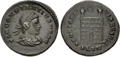 Selections from the DiMarzio Collection of London Mint Æs Constantius II. As Caesar, AD 324-337. Æ Follis (19.5mm, 3.61 g, 6h). Londinium (London) mint. Struck circa AD 325. Laureate, draped, and cuir