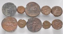 Large Lots ROMAN. Provincial. Lot of eleven (11) bronze issues of Alexandria. Includes: Claudius. Æ Diobol // Vespasian. Æ Obol // Trajan. Æ Drachm (2) // Hadrian Æ Drachm // Æ Obol (2) // Antoninus P