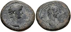 LYDIA, Thyateira. Claudius, with Agrippina Junior. AD 41-54. Æ 21mm (5.49 g, 11h). Bare head of Claudius right / Draped bust of Agrippina right. RPC I 2380; Imhoof-Blumer, Lydische -; SNG München 611.
