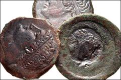 GREEK. Magna Graecia & Sicily. Æ of Sicily, Akragas & Syracuse. Includes: Akragas. Æ Hemilitron. Countermark of head of Herakles right on reverse of type Eagle on Hare / Crab and six pellets. CNS 92 /