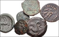 GREEK. Miscellaneous. Various civic and royal Æ. Includes: SICILY, Kamarina. Æ Onkia. Gorgoneion / Owl // Syracuse. Dionysios I. Æ Hemilitron. Athena / Hippocamp // KINGS of MACEDON. Philip II. Æ Unit
