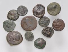 Large Lots GREEK. Magna Graecia & Sicily. Lot of twelve (12) bronze issues of Sicily. Includes: Akragas. Æ Tetras – Trionkion. HGC 2, 140 var. (location of pellets) (1) // Himera. Æ Hemilitron. HGC 2,