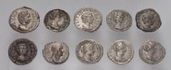 Large Lots ROMAN. Imperial. Lot of twelve (12) Roman AR Denarii. Includes: Sabina (1) // Faustina Junior (2) // Diva Faustina Junior (1) // Lucilla (1) // Julia Maesa (2) // Julia Domna (1) // Caracal